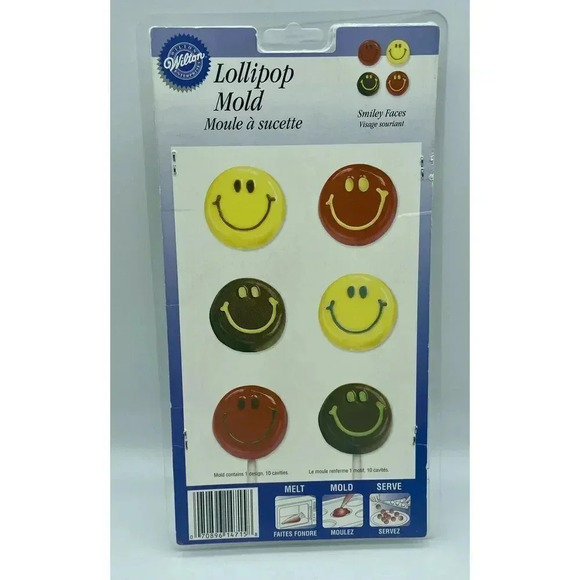 Wilton Lollipop Candy Photo‎ Face Molds Smiley face - Picture 1 of 2